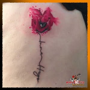 Tatuaje mujer, Tatuaje acuarela,Rosa Pasión