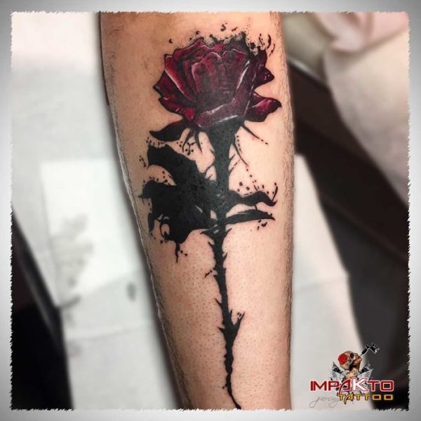 Tatuaje Acuarela Rosa Negra